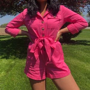 Pink Utility Romper